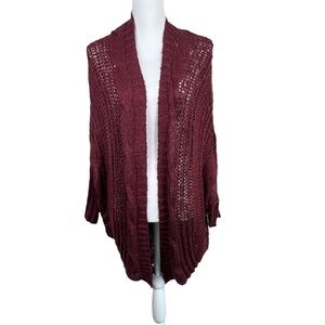 Wish Crochet Long Kimono Cardigan Drop shoulder Long Dolman Sleeves Size M